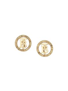 Burberry серьги с монограммой и кристаллами
