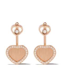 Chopard золотые серьги Happy Hearts - Golden Hearts с бриллиантами из коллаборации с 007