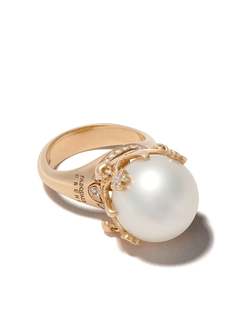 Pasquale Bruni кольцо Sissi из розового золота с бриллиантами и жемчугом