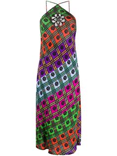 Rixo платье Opal в клетку с цветочным принтом