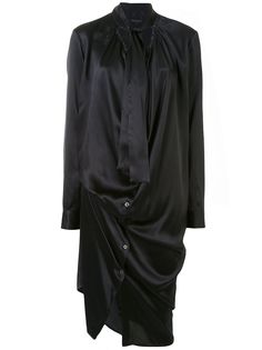 Ann Demeulemeester платье-рубашка с завязками на воротнике