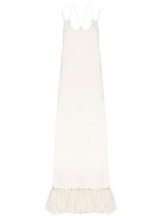 Jil Sander платье макси с бахромой