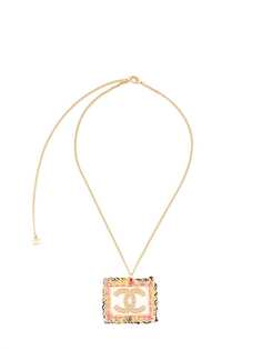 Chanel Pre-Owned твидовое колье с логотипом CC