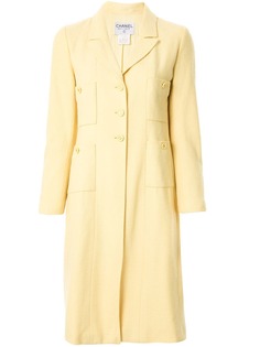 Chanel Pre-Owned пальто узкого кроя средней длины