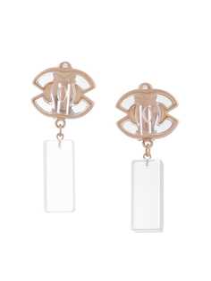 Chanel Pre-Owned серьги-подвески 2001-го года с логотипом CC