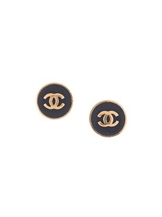 Chanel Pre-Owned серьги-клипсы с логотипом CC