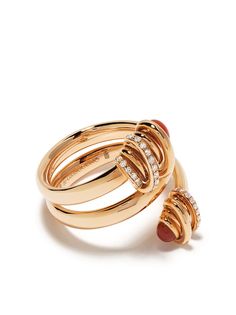 De Grisogono золотое кольцо с сердоликом и бриллиантами