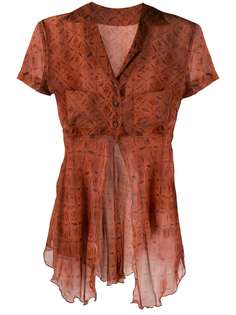 Romeo Gigli Pre-Owned прозрачная блузка 1998-го года с разрезом спереди
