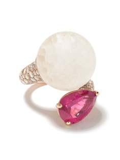 De Grisogono золотое кольцо с кварцем, родолитом и бриллиантами