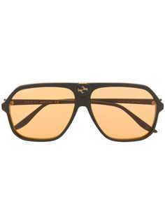 Gucci Eyewear массивные солнцезащитные очки-авиаторы