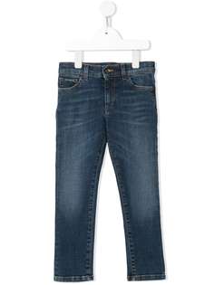 Dolce & Gabbana Kids джинсы кроя слим с вышивкой