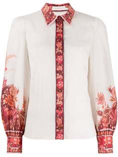 Zimmermann рубашка с длинными рукавами и вставкой