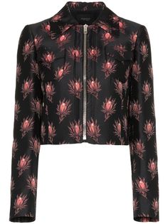 Giambattista Valli укороченный пиджак с цветочным принтом