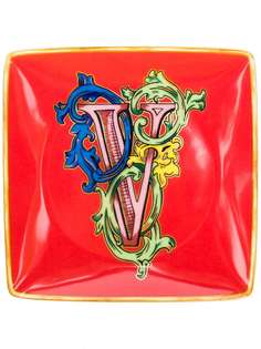 Versace тарелка Holiday Alphabet с принтом V
