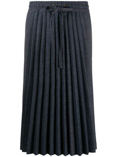 RedValentino плиссированная юбка из денима