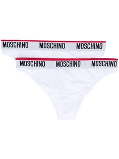 Moschino комплект из двух трусов-брифов с логотипом