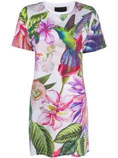 Philipp Plein платье-футболка с цветочным принтом