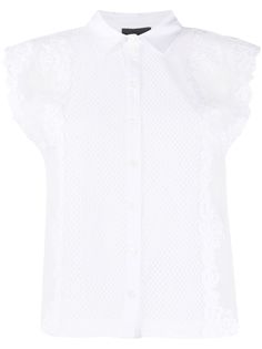 Ermanno Ermanno рубашка с короткими рукавами и кружевными вставками