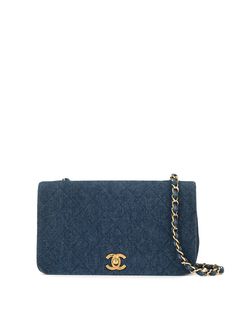 Chanel Pre-Owned джинсовая стеганая сумка 85-93-х годов