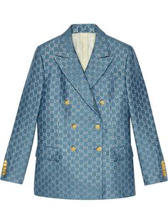 Gucci блейзер из ткани ламе с узором GG