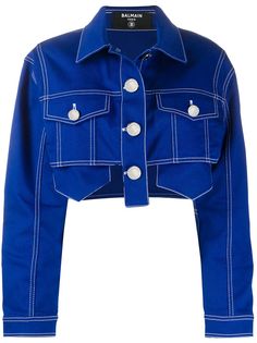 Balmain укороченная джинсовая куртка