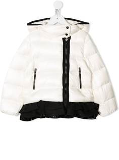 Moncler Kids пуховик с контрастной отделкой