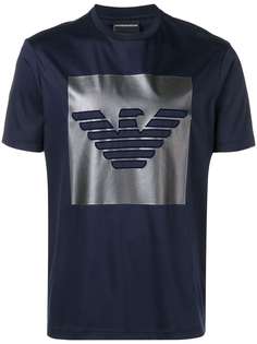 Emporio Armani футболка с принтом логотипа и эффектом металлик