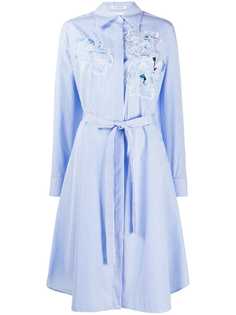 Vivetta полосатое платье-рубашка с вышивкой