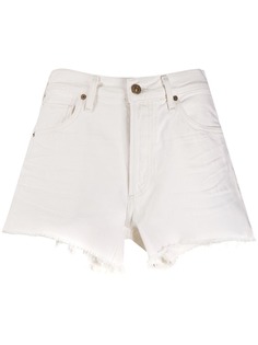 Citizens of Humanity джинсовые шорты средней посадки с бахромой