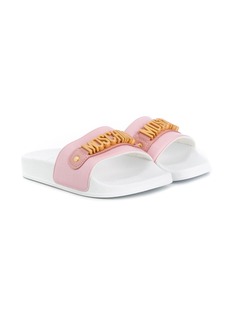 Moschino Kids шлепанцы с логотипом