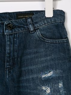 Dolce & Gabbana Kids джинсы с рваными деталями