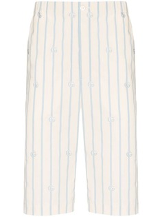 Gucci шорты в полоску с логотипом Double G