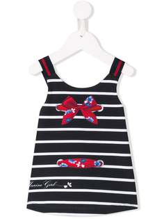 Lapin House полосатое платье с бантами
