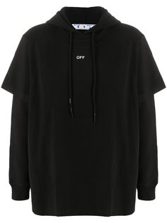 Off-White многослойное худи с логотипом
