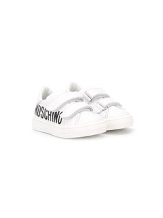 Moschino Kids кроссовки на липучках с логотипом