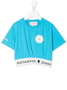 Natasha Zinko Kids укороченная футболка с принтом