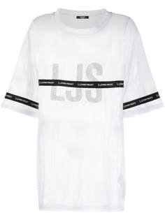 LIU JO сетчатая футболка из джерси с логотипом