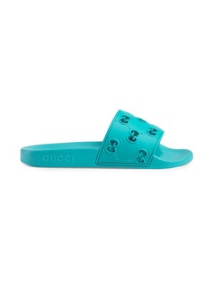 Gucci Kids шлепанцы с перфорированным логотипом GG
