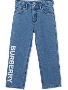 Burberry Kids джинсы из японского денима с логотипом