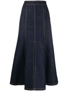Kenzo расклешенная джинсовая юбка макси
