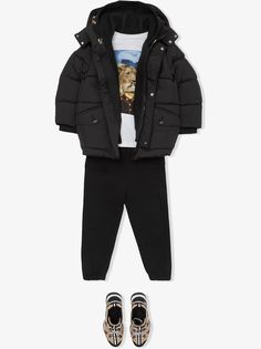 Burberry Kids дутое пальто со съемным капюшоном
