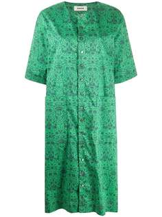 Zucca платье-трапеция на пуговицах с цветочным принтом