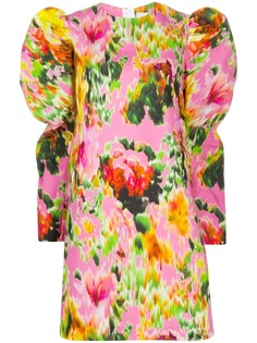 MSGM платье с абстрактным цветочным принтом