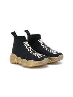 Moschino Kids кроссовки-носки с логотипом