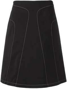 Jil Sander Pre-Owned юбка А-силуэта 2000-х годов с контрастной строчкой