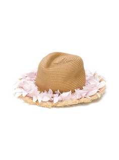 Monnalisa соломенная шляпа с цветочным декором