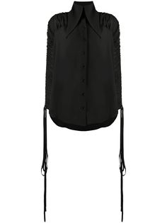 16Arlington шифоновая блузка со сборками и заостренным воротником