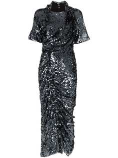 Preen By Thornton Bregazzi платье миди Sophia с пайетками и сборками
