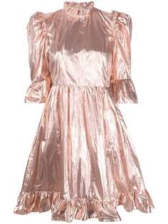 Batsheva короткое платье с эффектом металлик