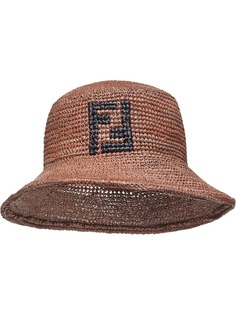 Fendi плетеная шляпа с монограммой